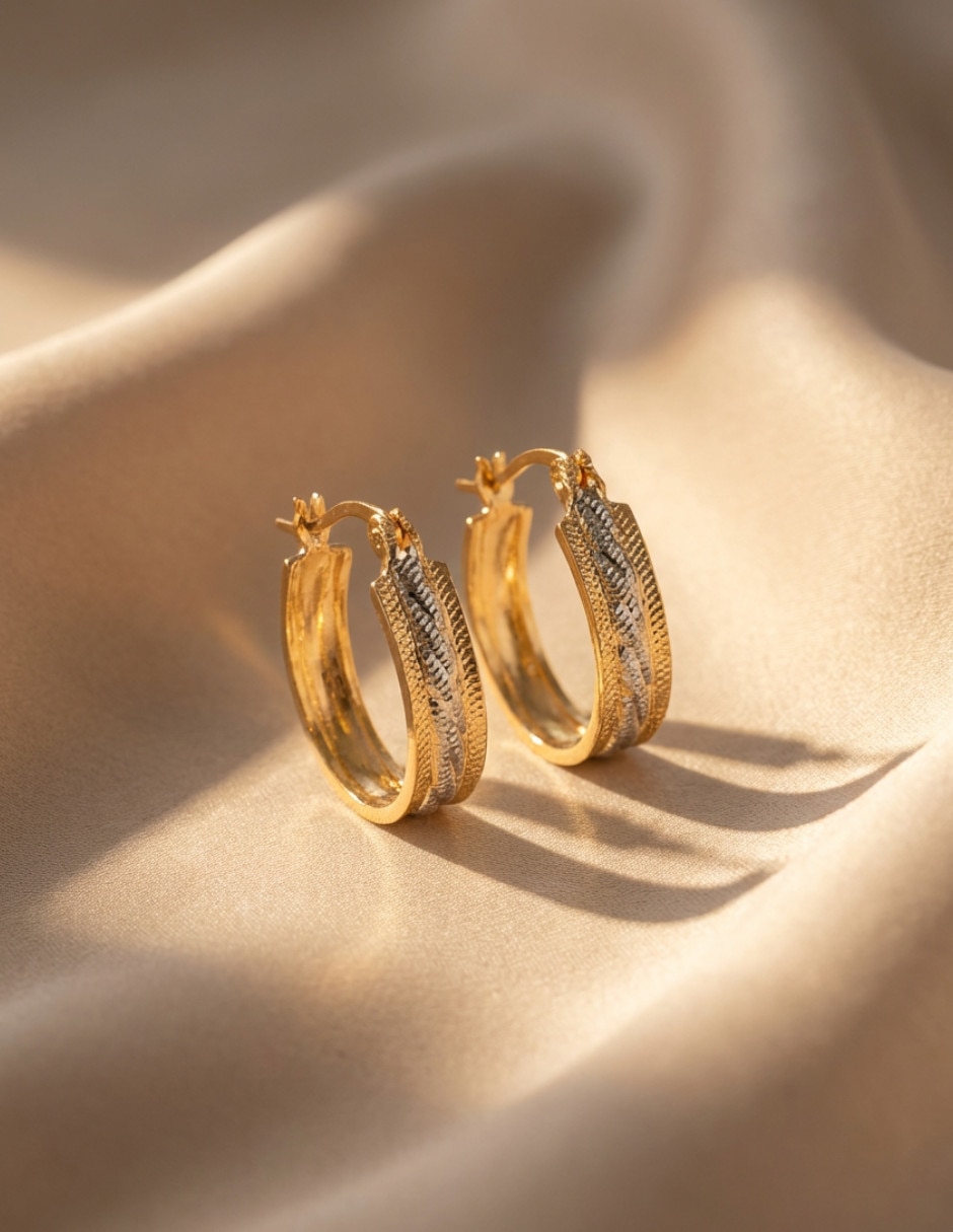 Arracadas de gota de oro laminado 18 k