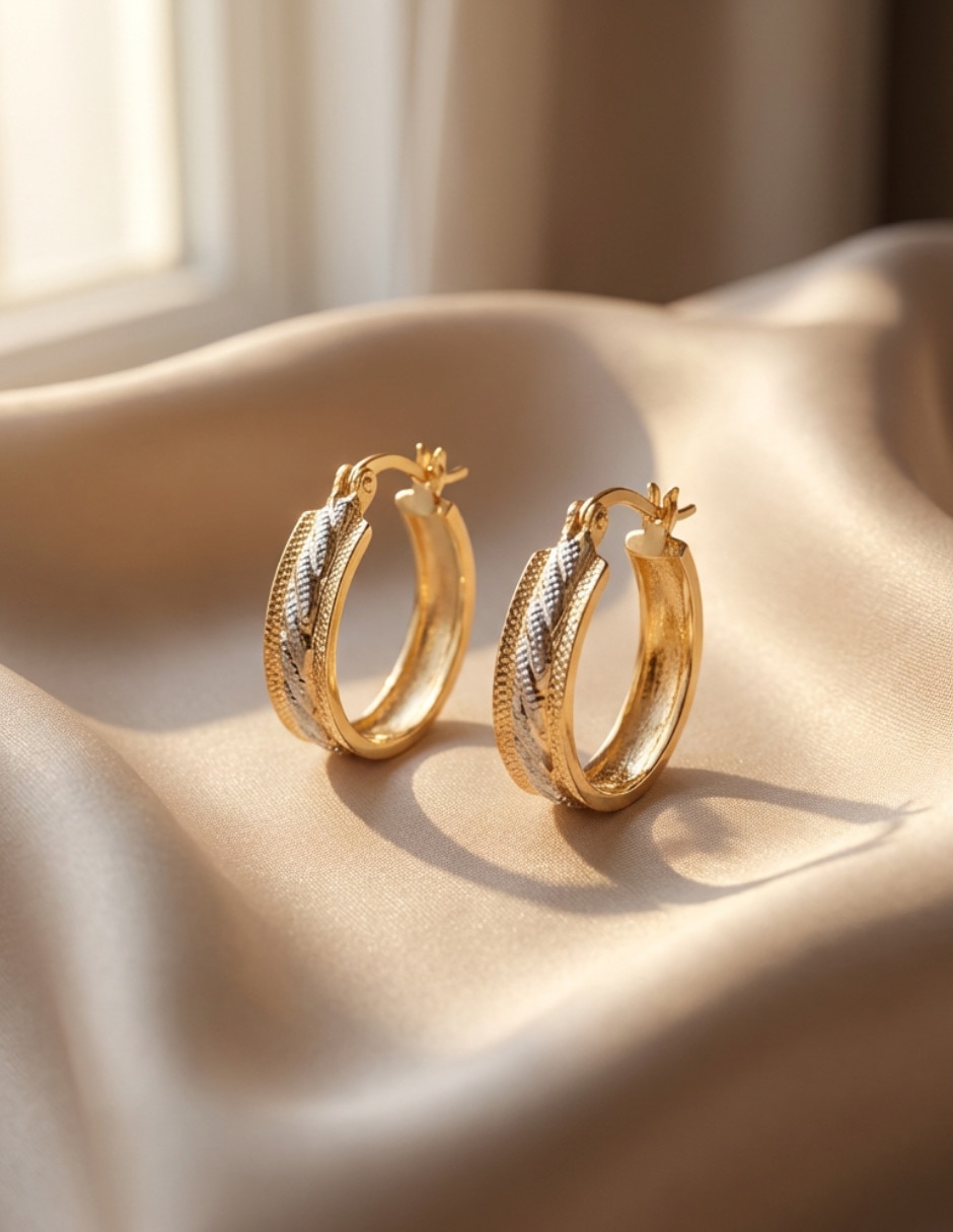 Arracadas de gota de oro laminado 18 k