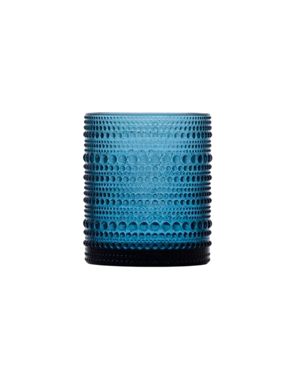 Vaso doble old fashion bormioli jupiter azul de vidrio con 1 pieza