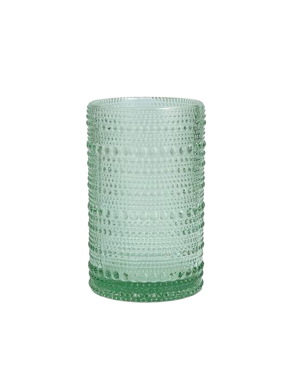 Vaso cooler bormioli jupiter verde de vidrio con 1 pieza