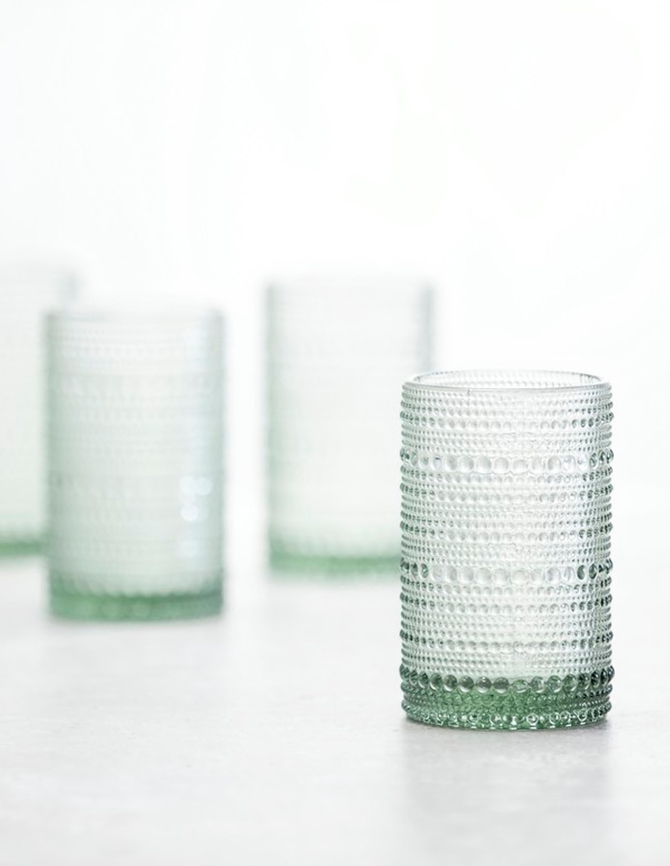 Vaso cooler bormioli jupiter verde de vidrio con 1 pieza