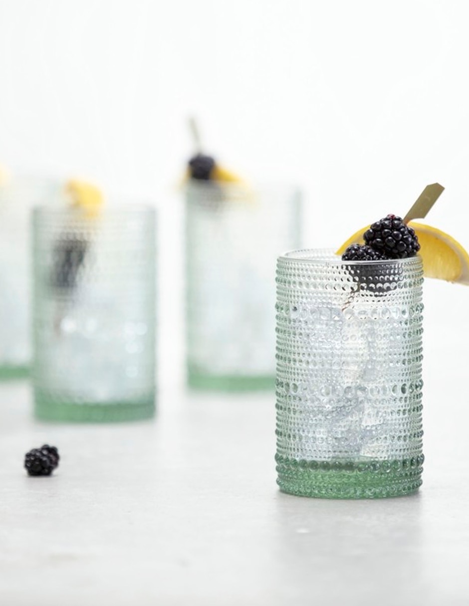 Vaso cooler bormioli jupiter verde de vidrio con 1 pieza