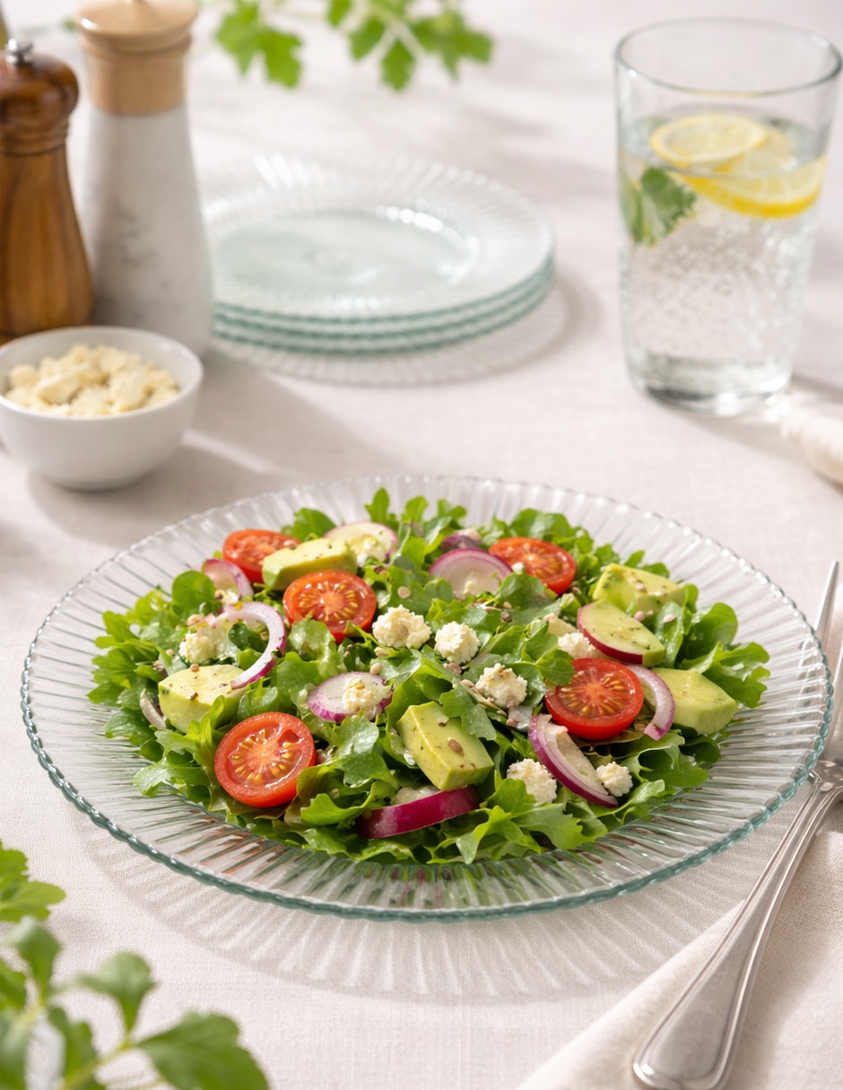 Plato ensalada archie verde de vidrio 1 pieza 2