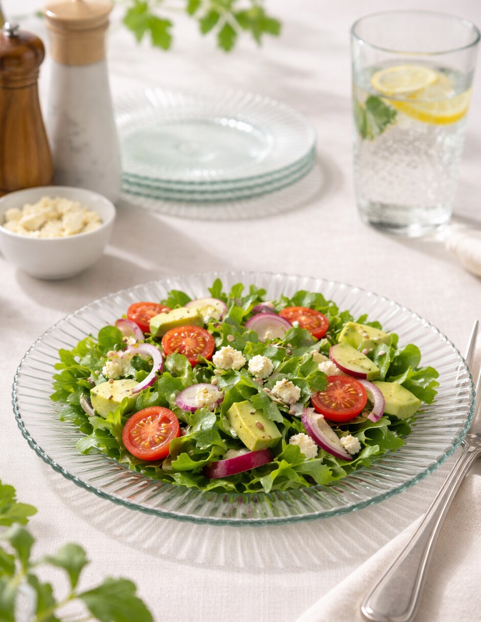 Plato ensalada Archie de vidrio 2