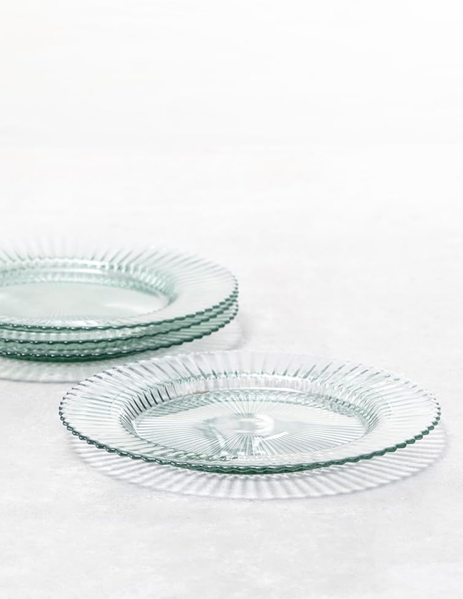 Plato trinche archie verde de vidrio 1 pieza 2