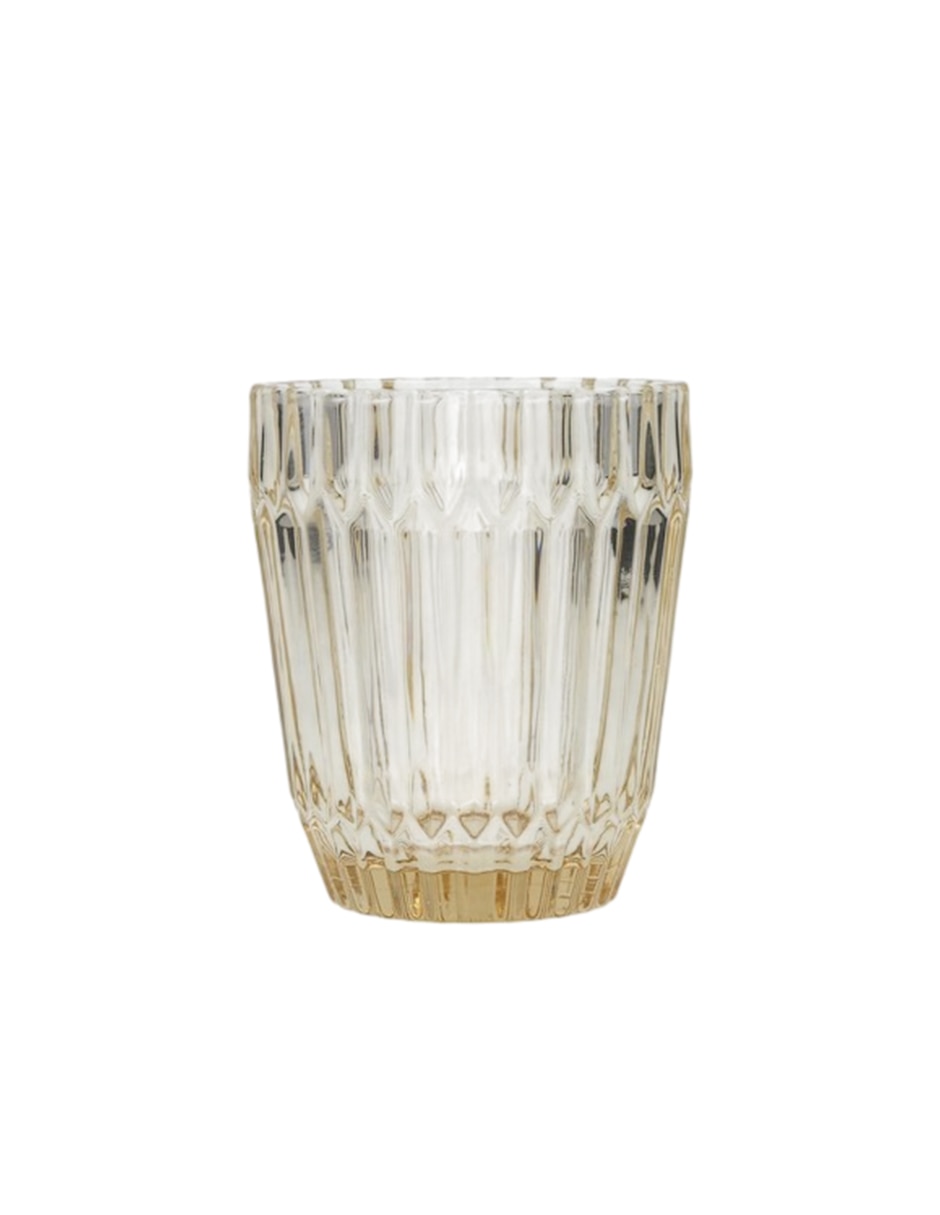 Vaso doble old fashion fortessa archie dorado de vidrio con 1 pieza