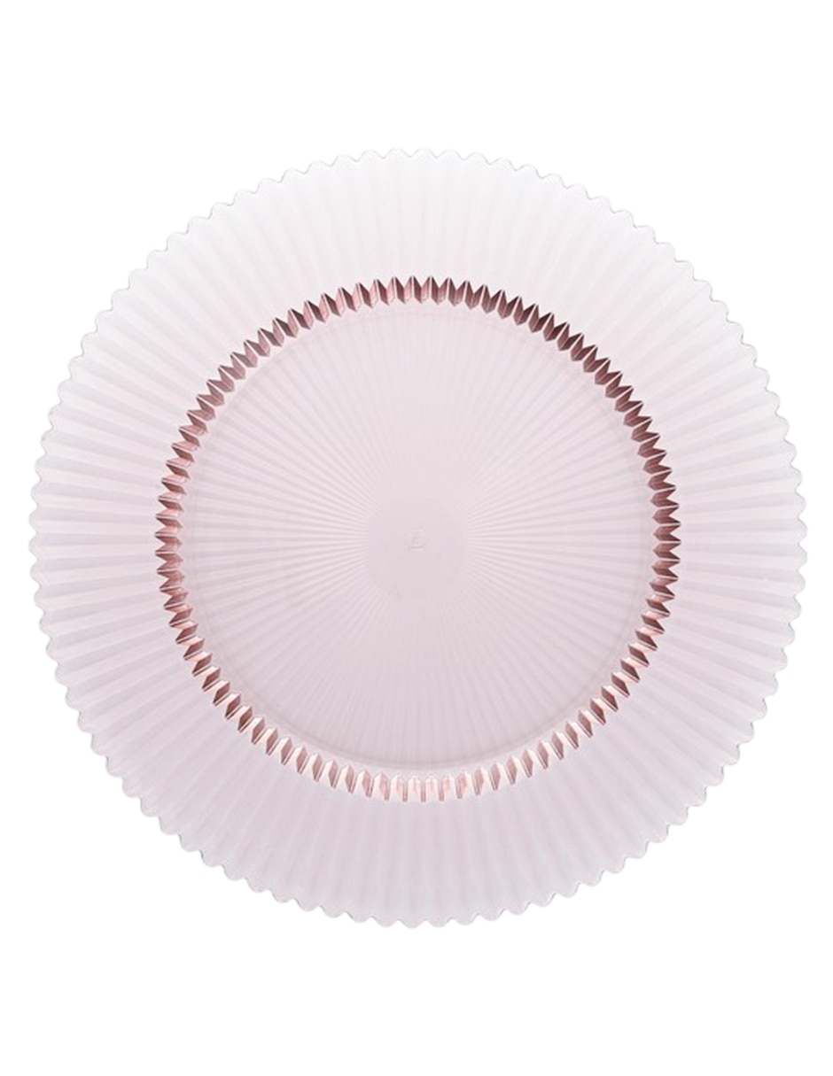 Plato base archie rosa de vidrio 1 pieza 1