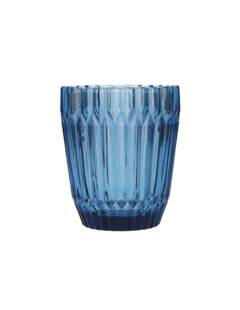 Vaso doble old fashion fortessa archie azul de vidrio con 1 pieza