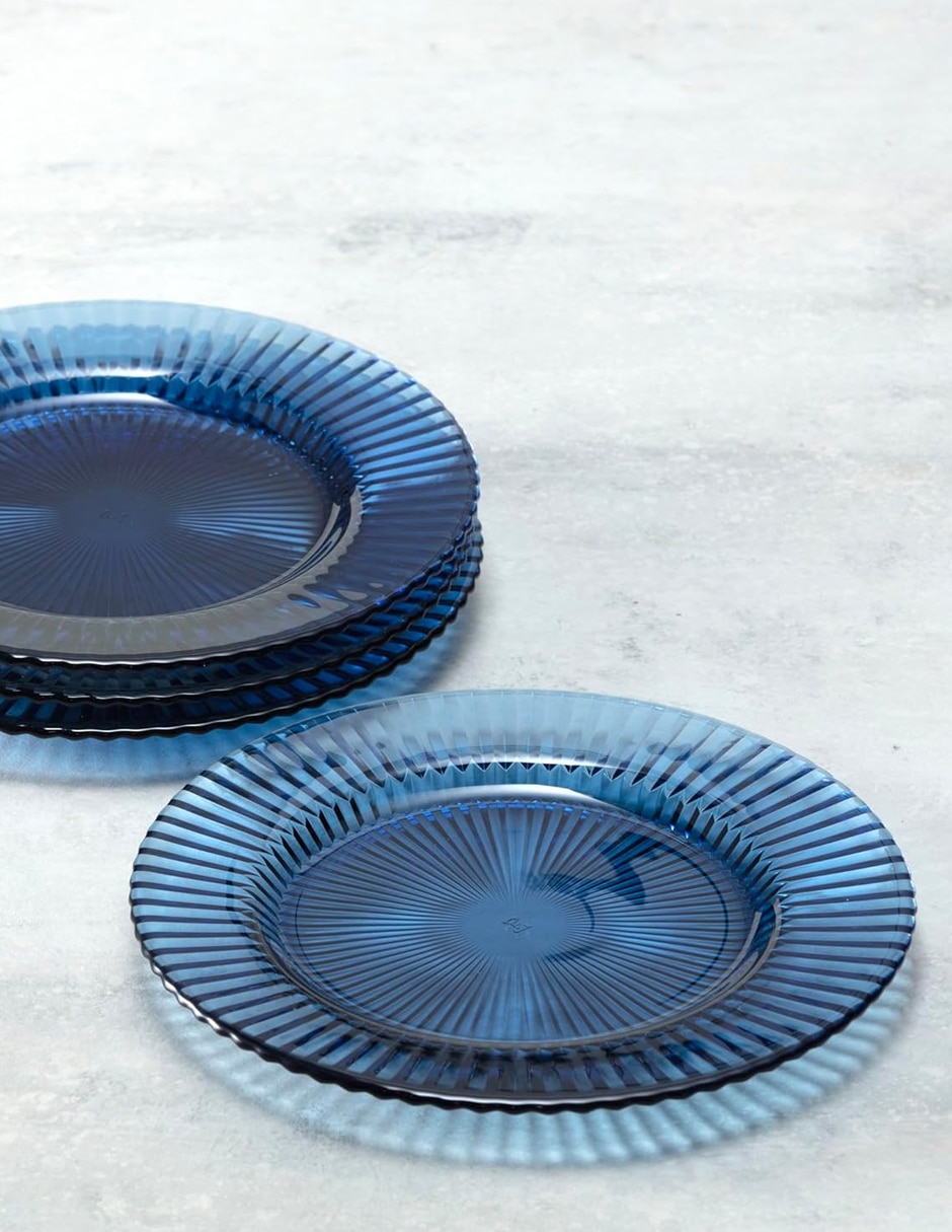 Plato trinche archie azul de vidrio 1 pieza 2