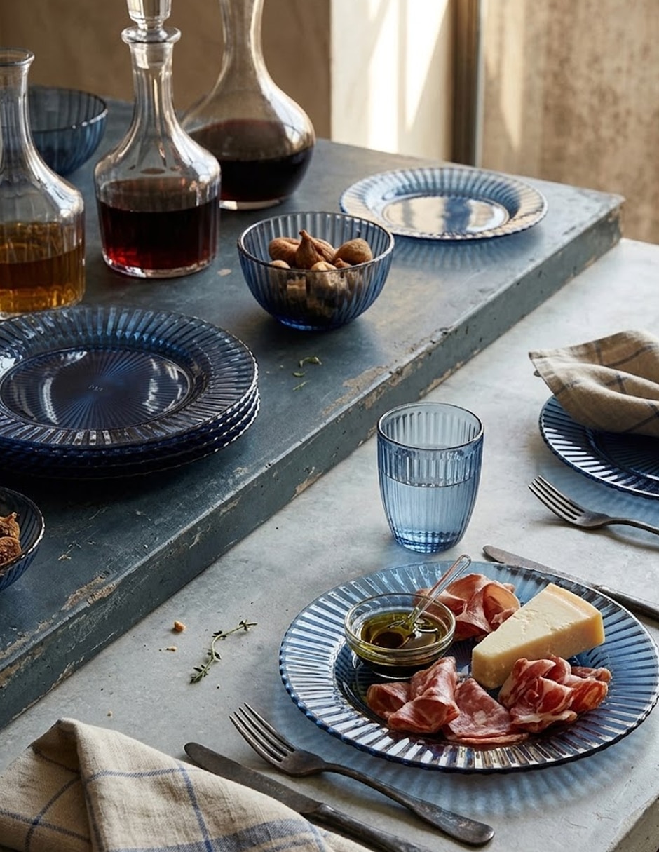 Plato trinche archie azul de vidrio 1 pieza 3