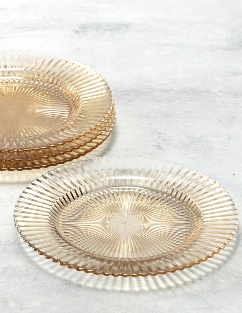 Plato trinche archie dorado de vidrio 1 pieza