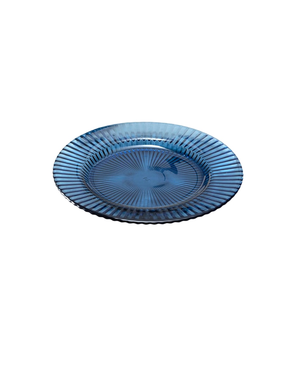 Plato ensalada archie azul de vidrio 1 pieza 2