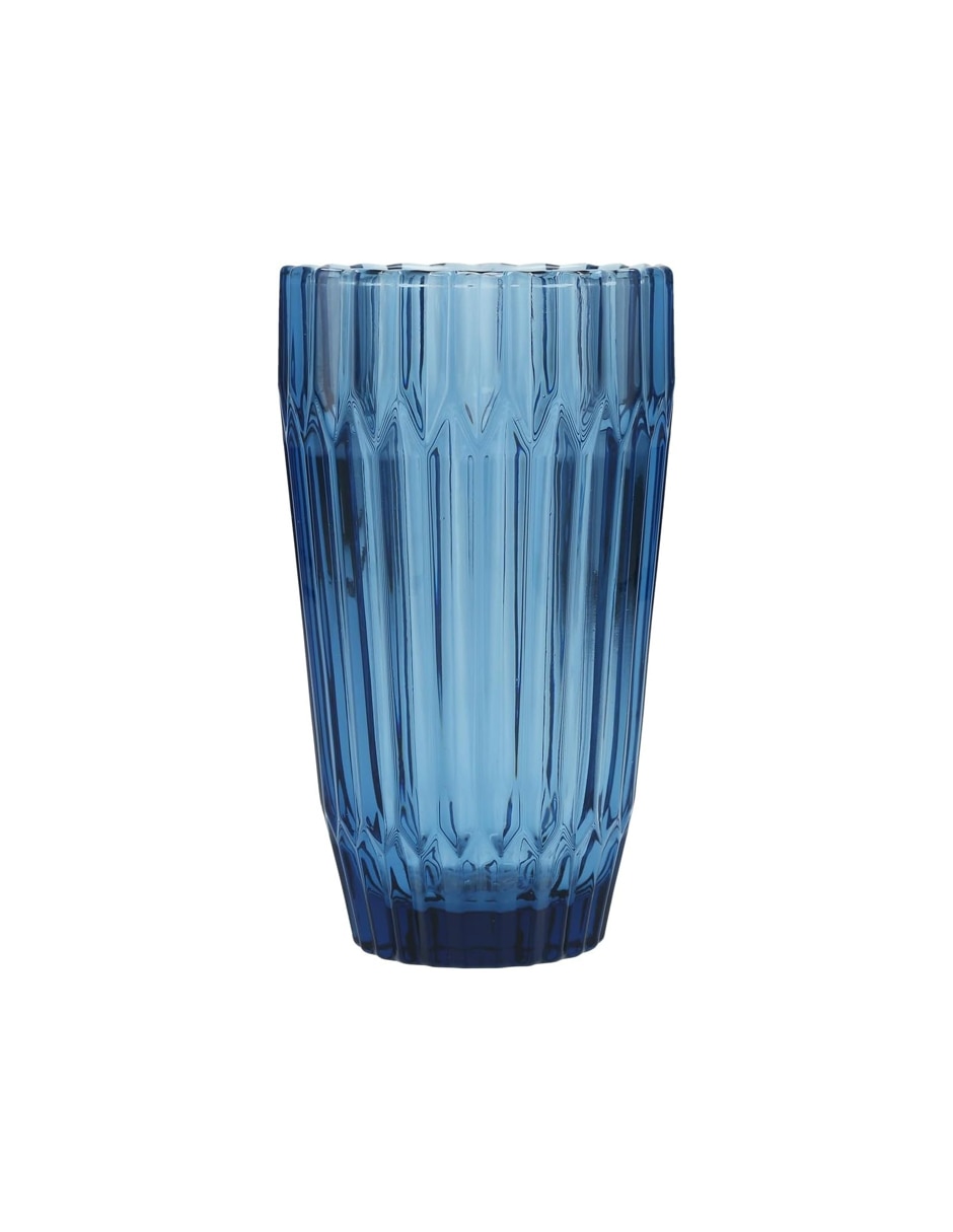 Vaso cooler archie azul de vidrio con 1 pieza Vaso cooler archie azul de vidrio con 1 pieza
