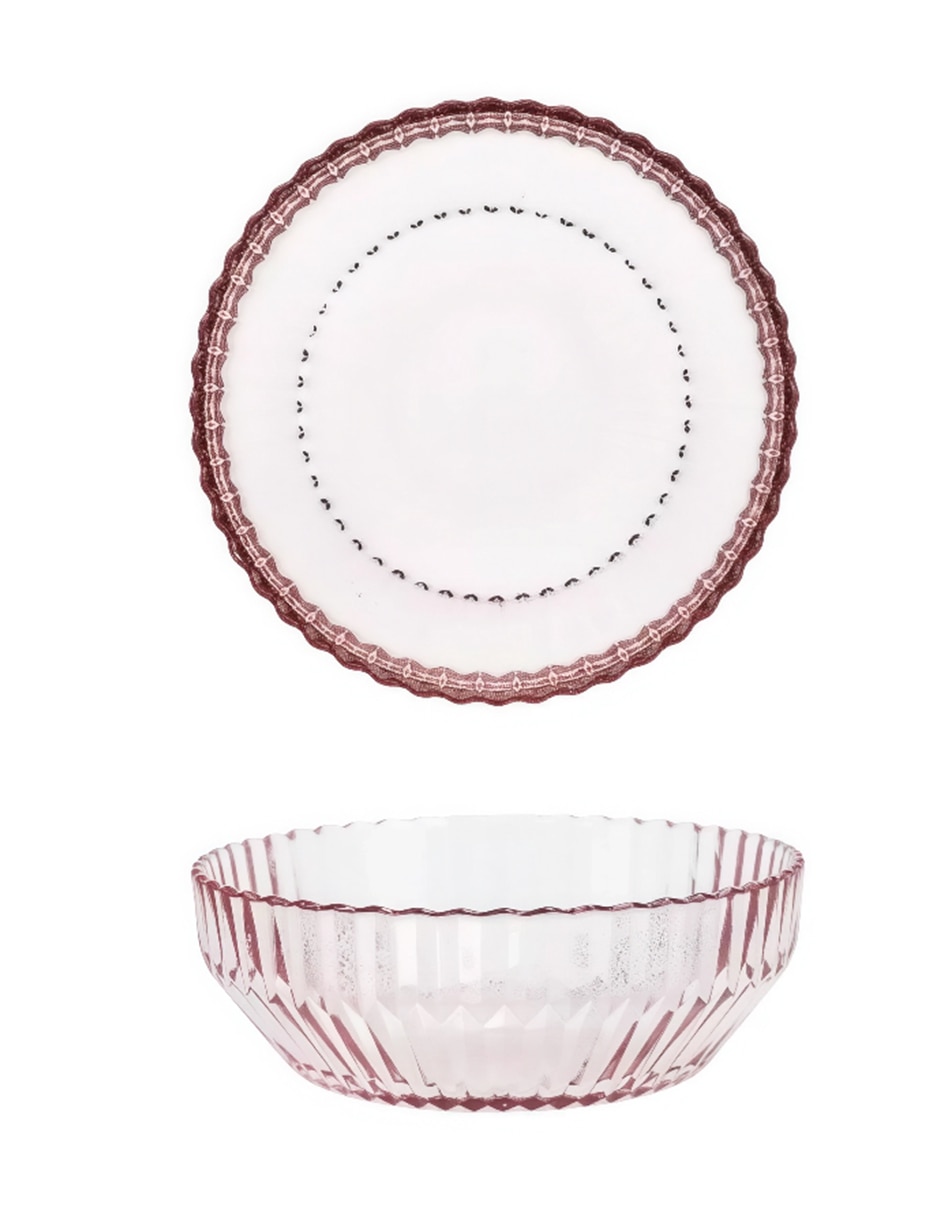 Bowl archie rosa 1 pieza de vidrio Bowl archie rosa 1 pieza de vidrio