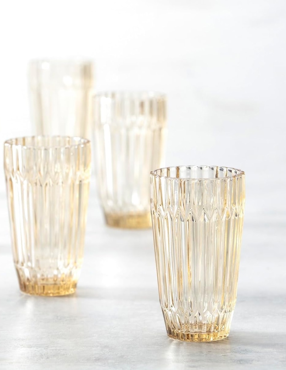 Vaso cooler archie dorado de vidrio con 1 pieza