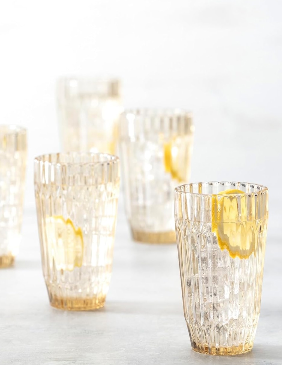 Vaso cooler archie dorado de vidrio con 1 pieza 3