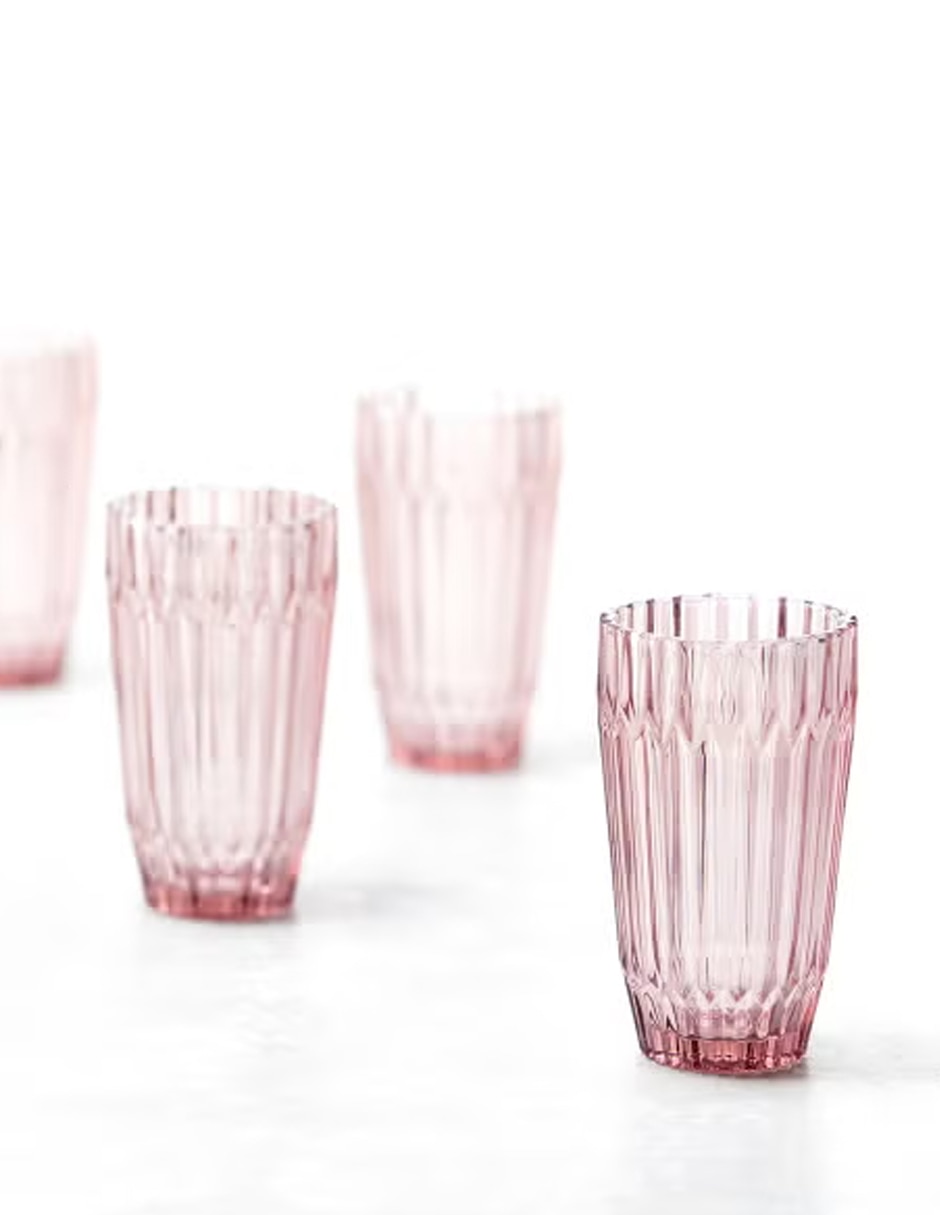 Vaso cooler archie rosa de vidrio con 1 pieza Vaso cooler archie rosa de vidrio con 1 pieza