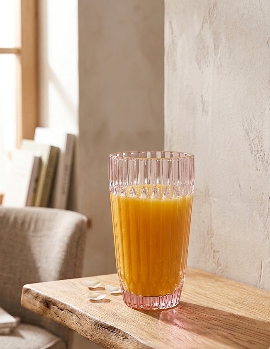 Vaso cooler archie rosa de vidrio con 1 pieza 3