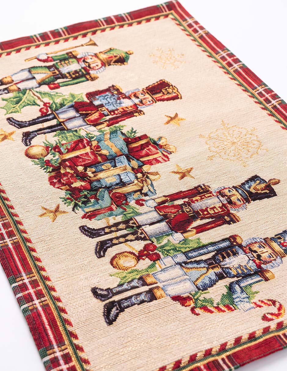 Mantel individual rectangular de algodón y poliéster navidad 2026 2