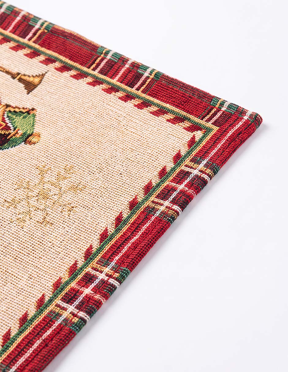 Mantel individual rectangular de algodón y poliéster navidad 2026 3