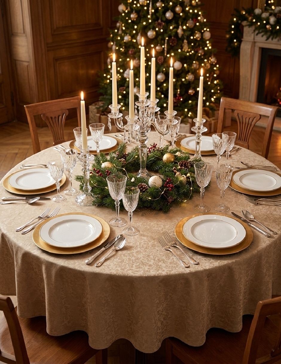Mantel rectangular damasco 6