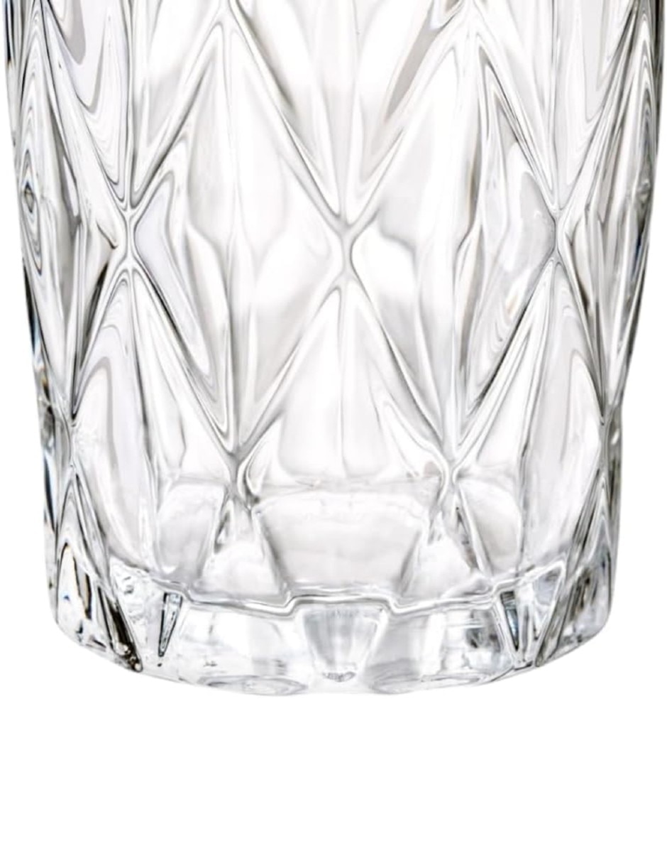 Vaso largo de vidrio con 6 piezas