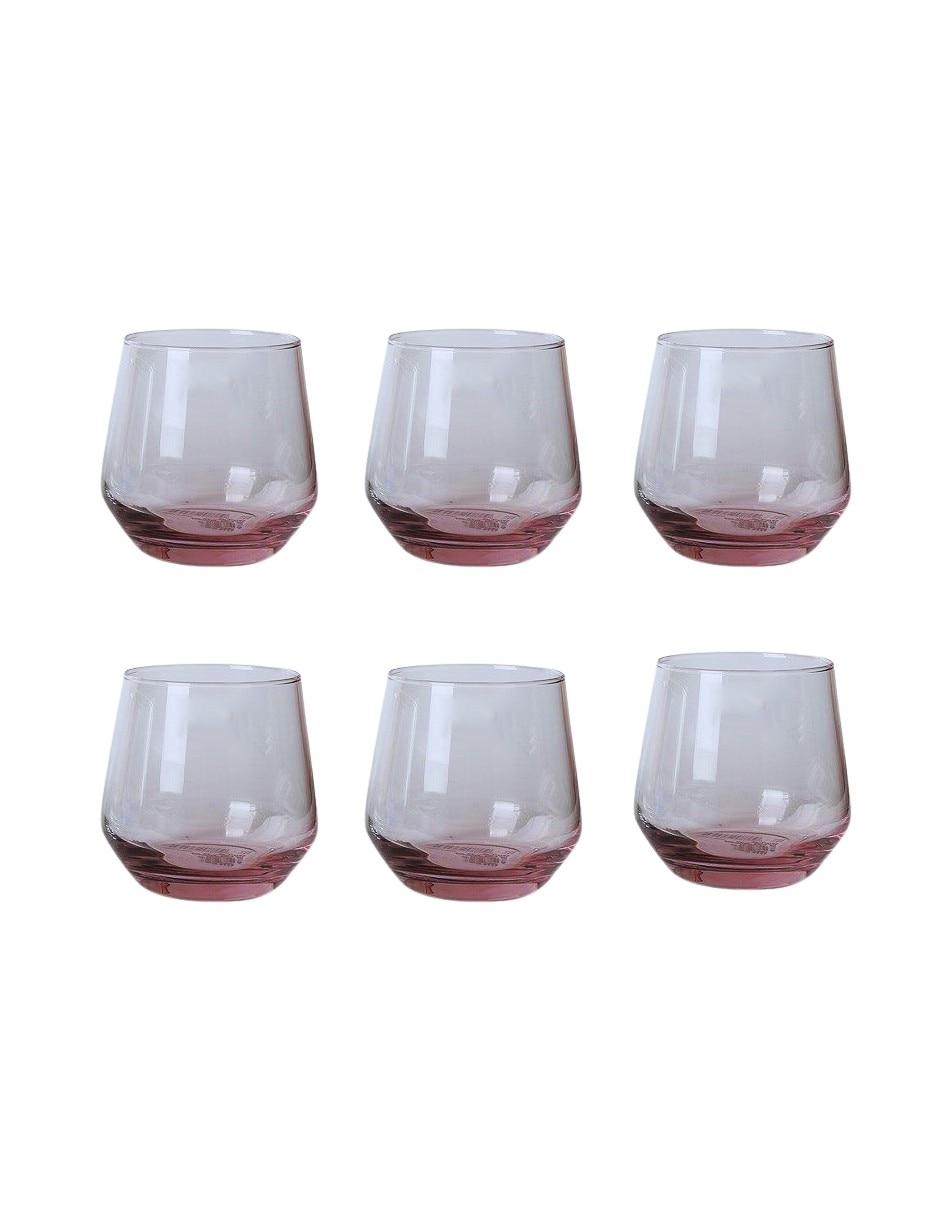 Vaso cocktail de vidrio con 6 piezas