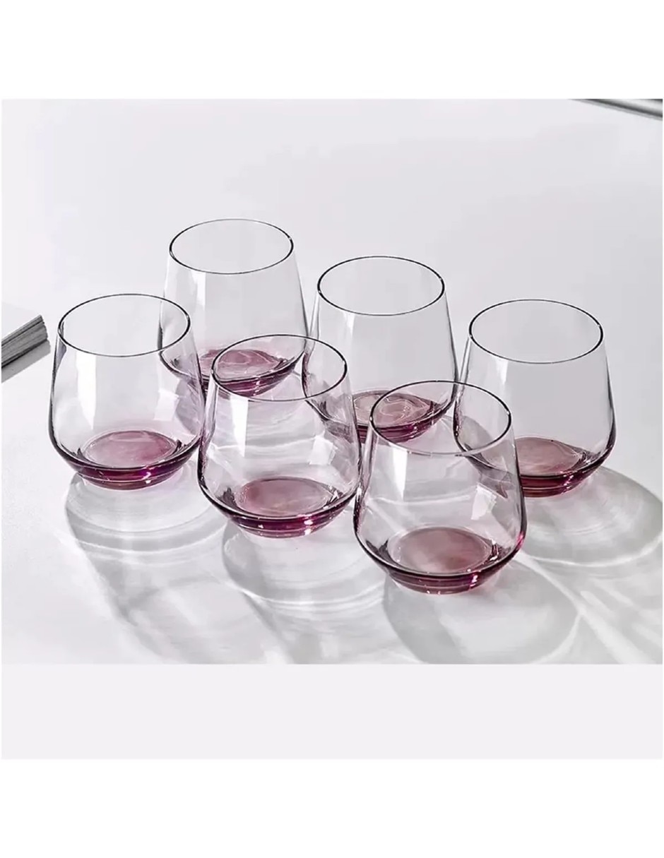 Vaso cocktail de vidrio con 6 piezas