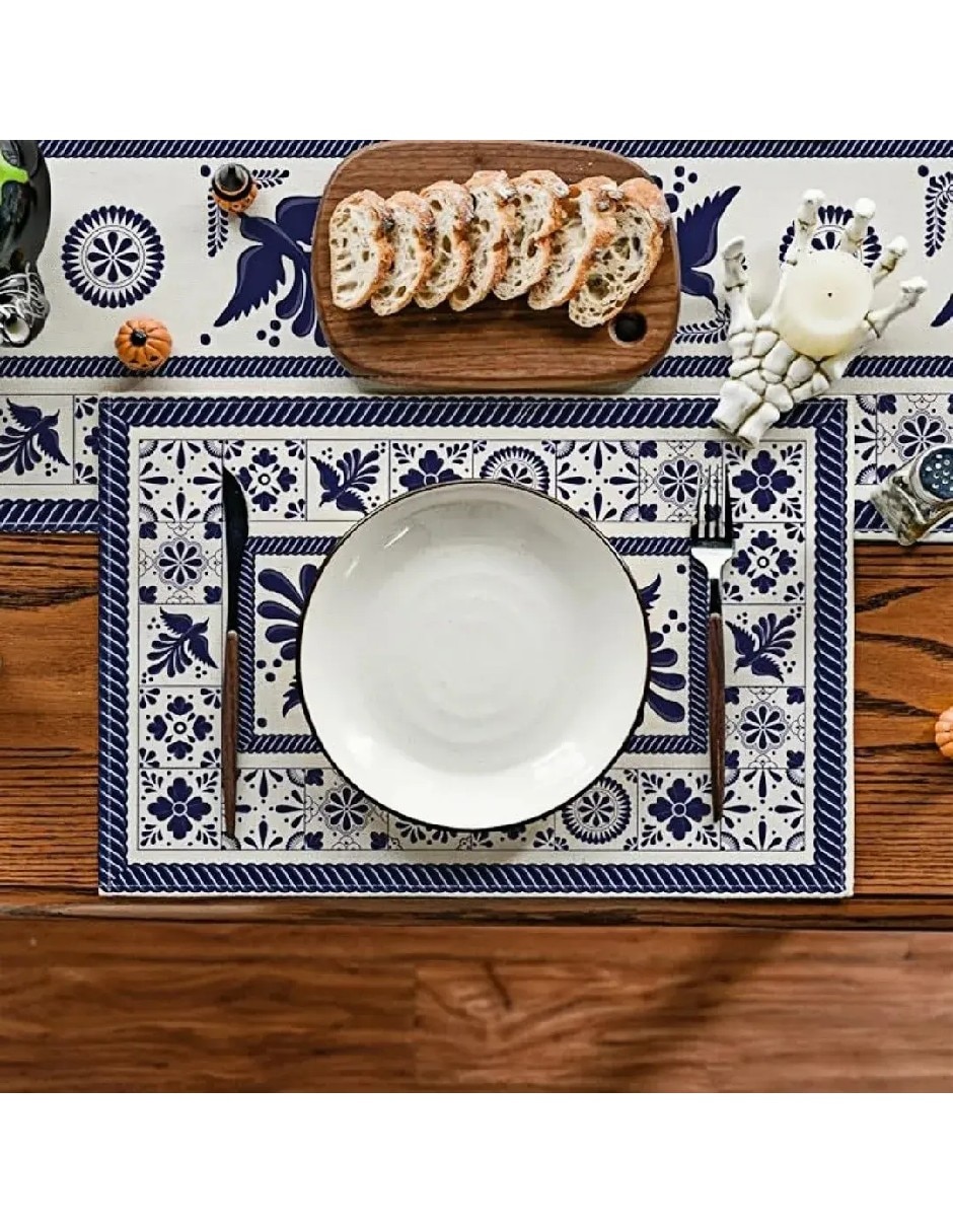 Set mantel rectangular México mosaico 2