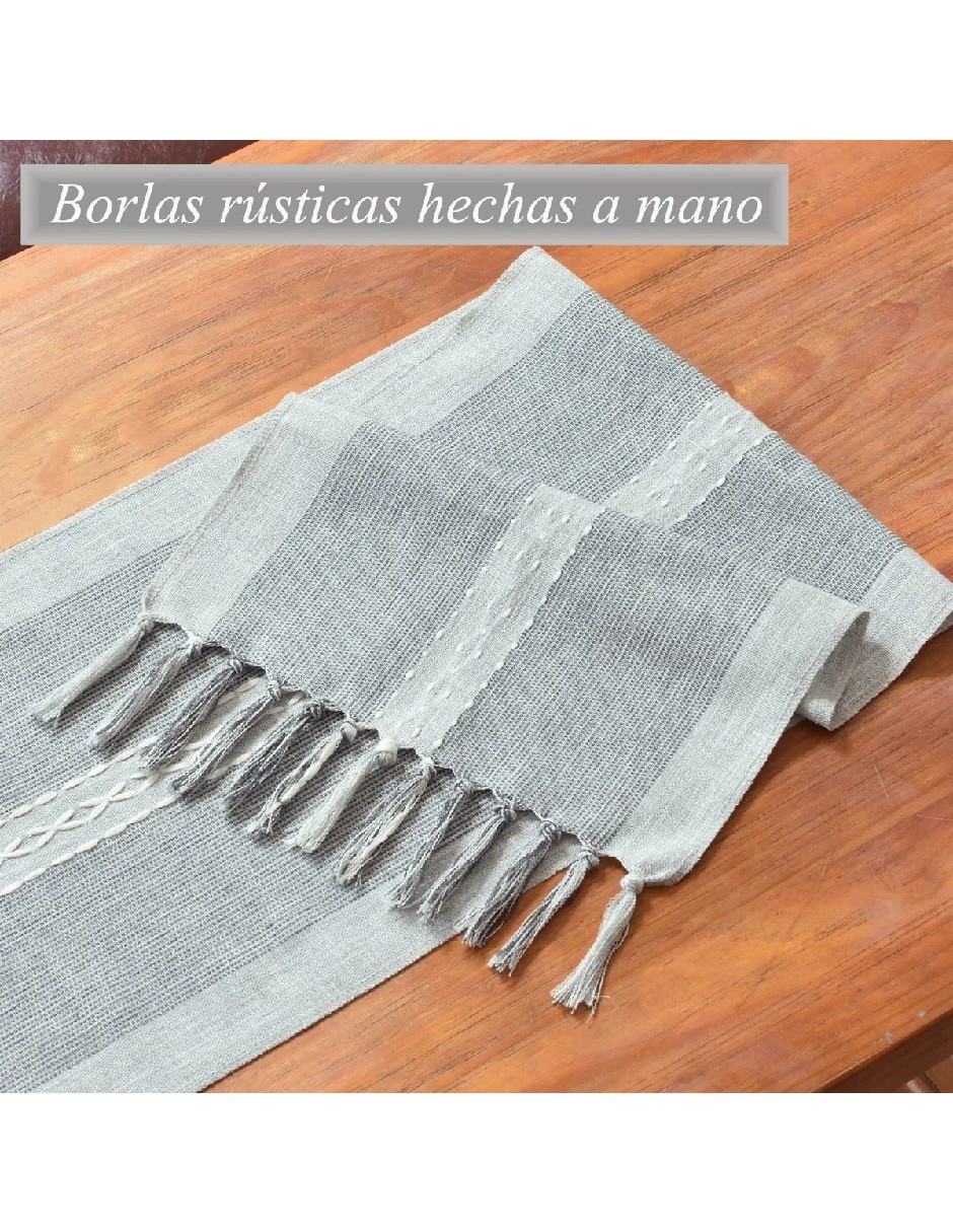 Camino mesa rectangular de lino 4