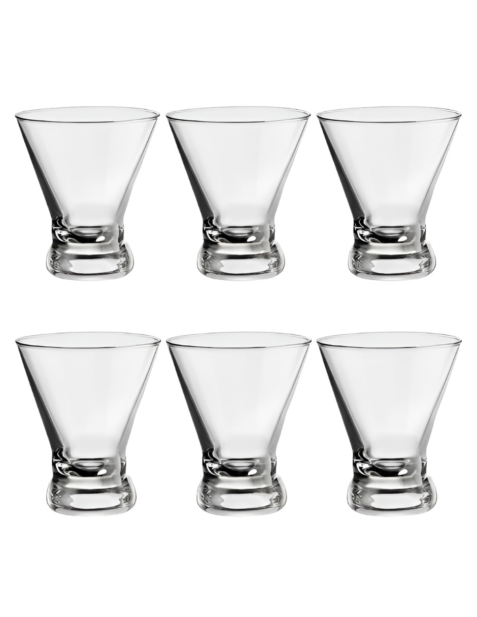 Vaso cocktail de vidrio con 6 piezas Vaso cocktail de vidrio con 6 piezas