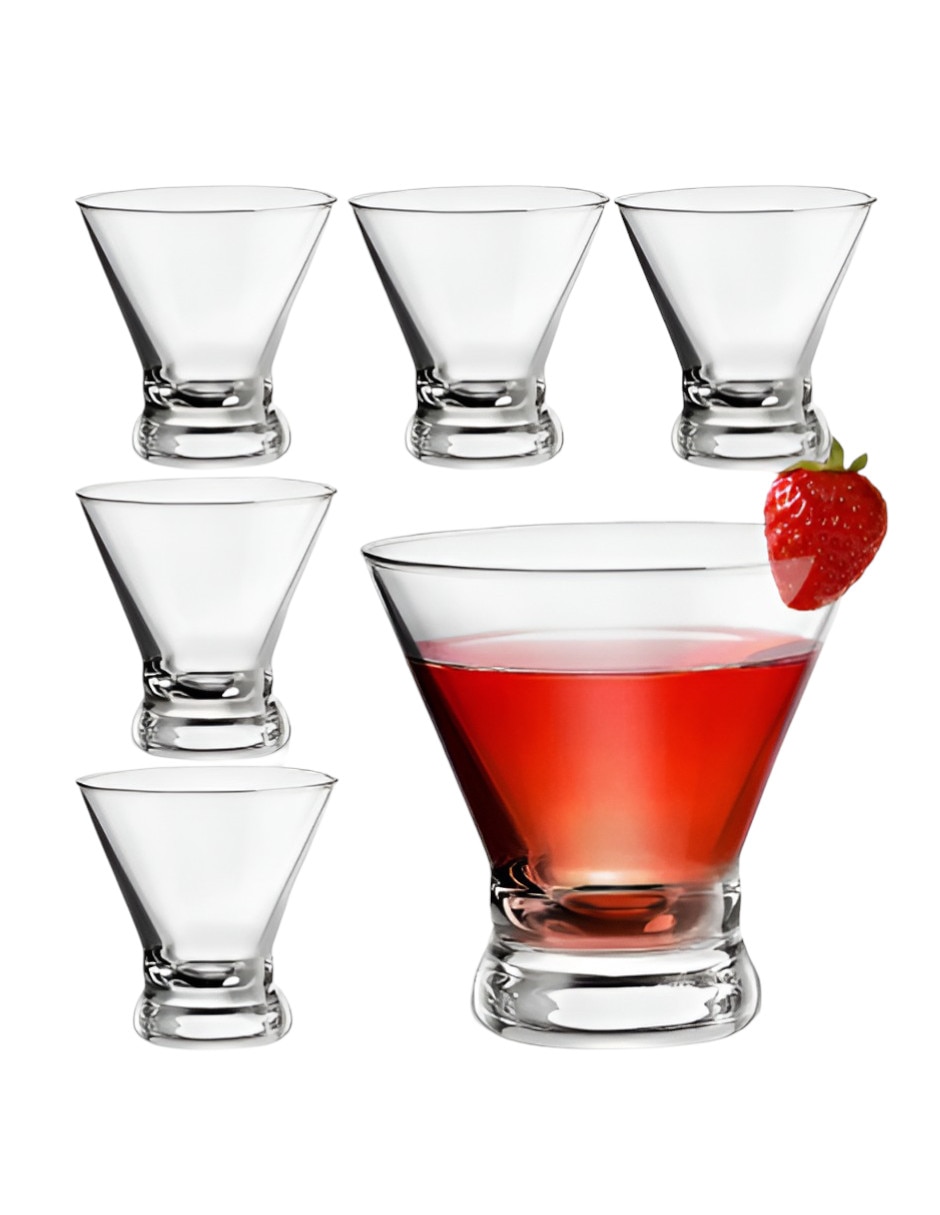 Vaso cocktail de vidrio con 6 piezas 3