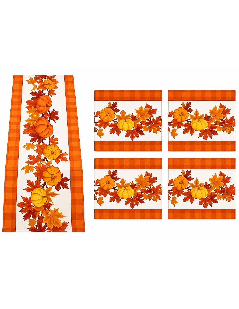 Set mantel rectangular de lino halloween