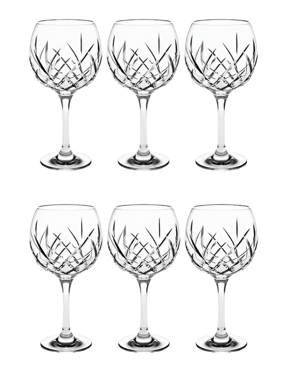 Set de copas para gin de vidrio 6 piezas Set de copas para gin de vidrio 6 piezas