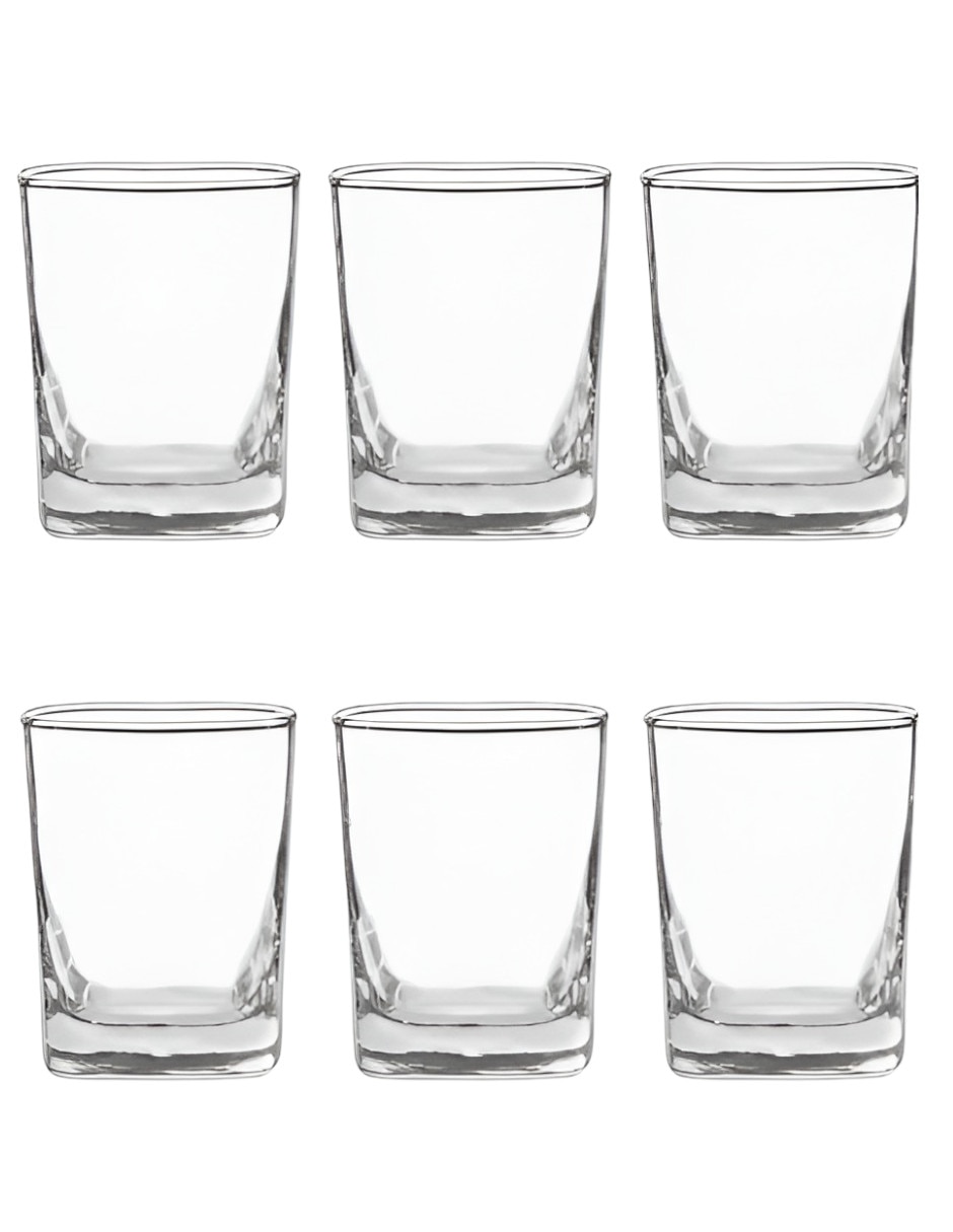 Vaso old fashion de vidrio con 6 piezas Vaso old fashion de vidrio con 6 piezas
