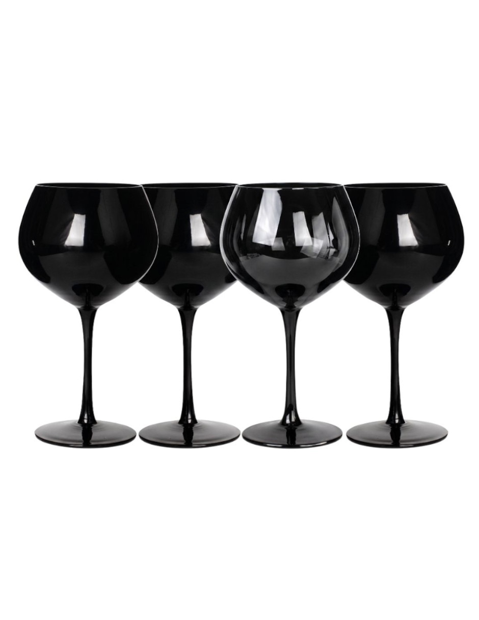Set de copas para vino Black is Black de vidrio 4 piezas Set de copas para vino Black is Black de vidrio 4 piezas