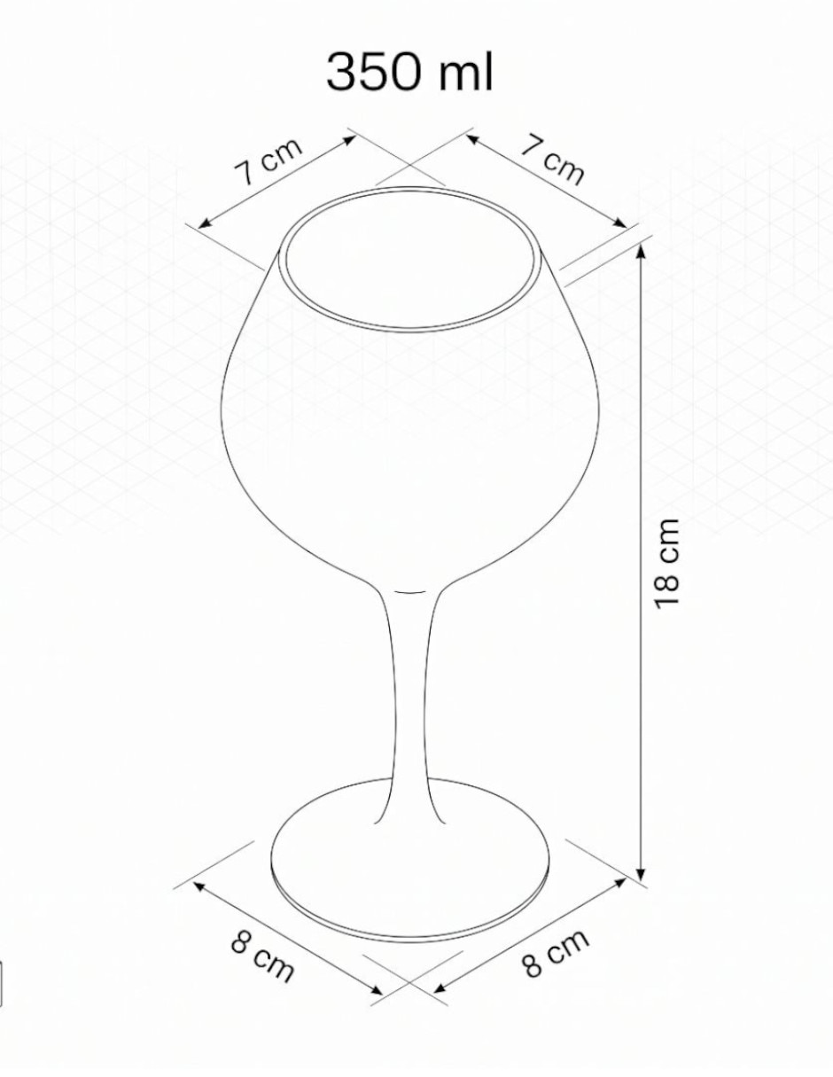 Set de copas para vino Black is Black de vidrio 4 piezas 5