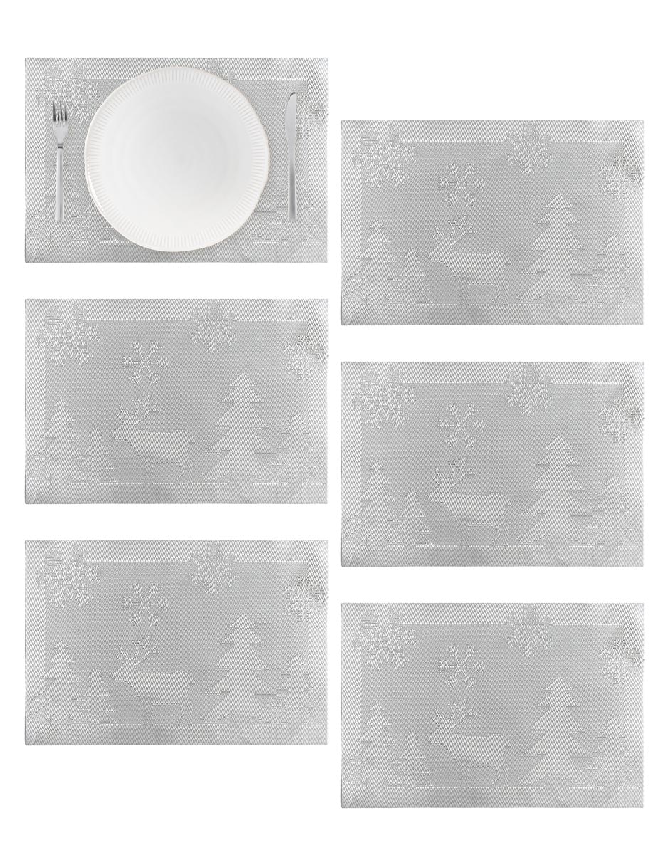 Set mantel individual Rectangular de Poliuretano y PVC SILVER FOREST Reno