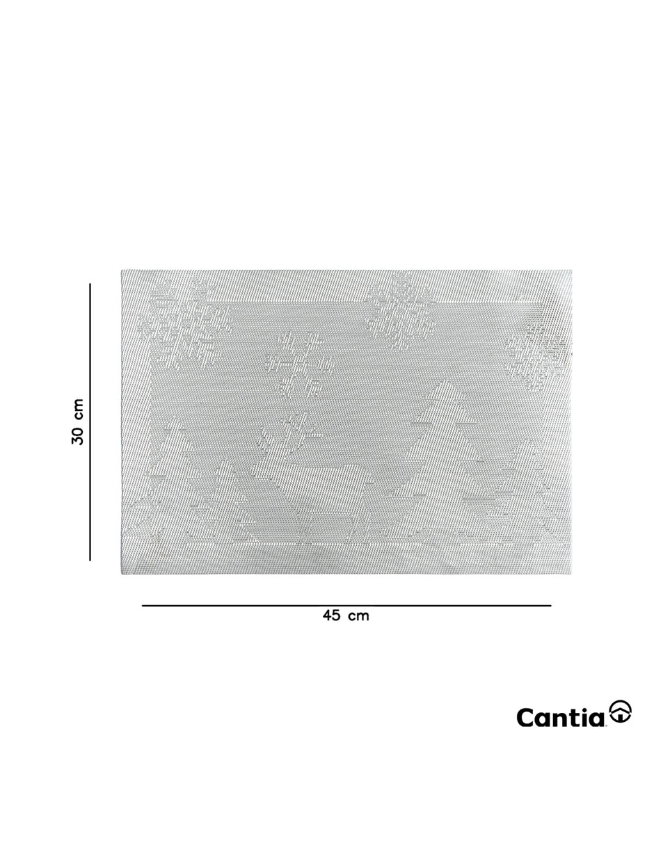 Set mantel individual Rectangular de Poliuretano y PVC SILVER FOREST Reno 6