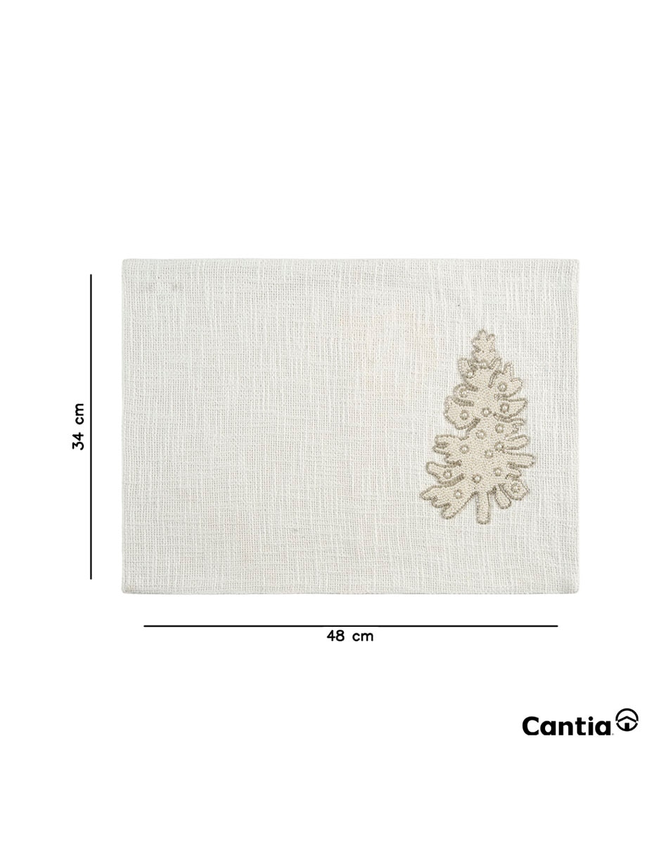 Set mantel individual rectangular frost navidad 5