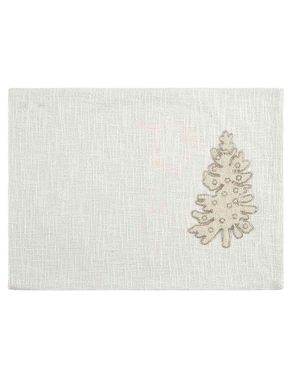 Set mantel individual rectangular frost navidad