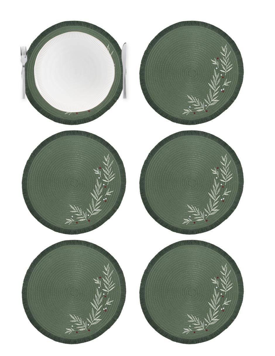 Set mantel individual redondo alpine navidad
