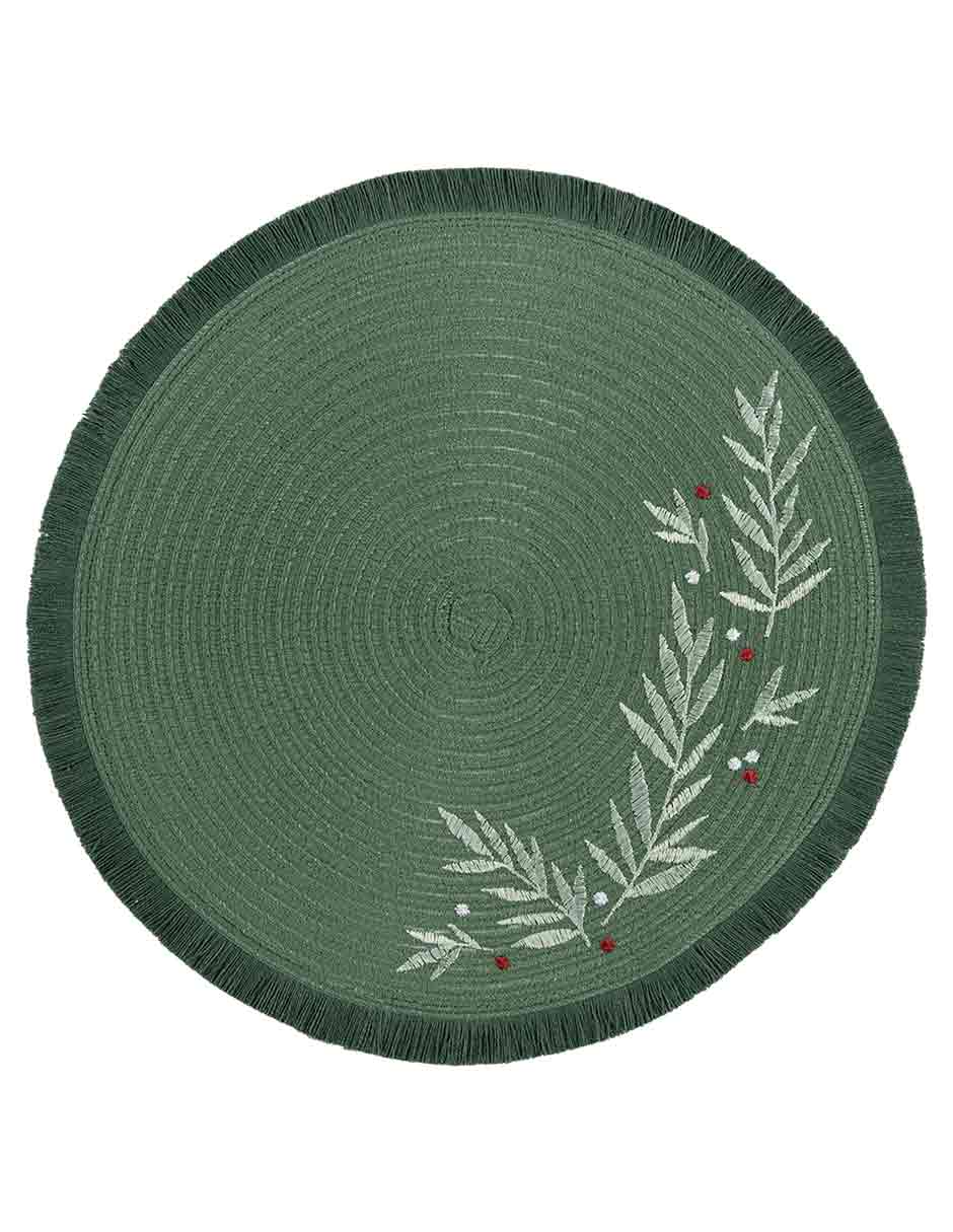 Set mantel individual redondo alpine navidad