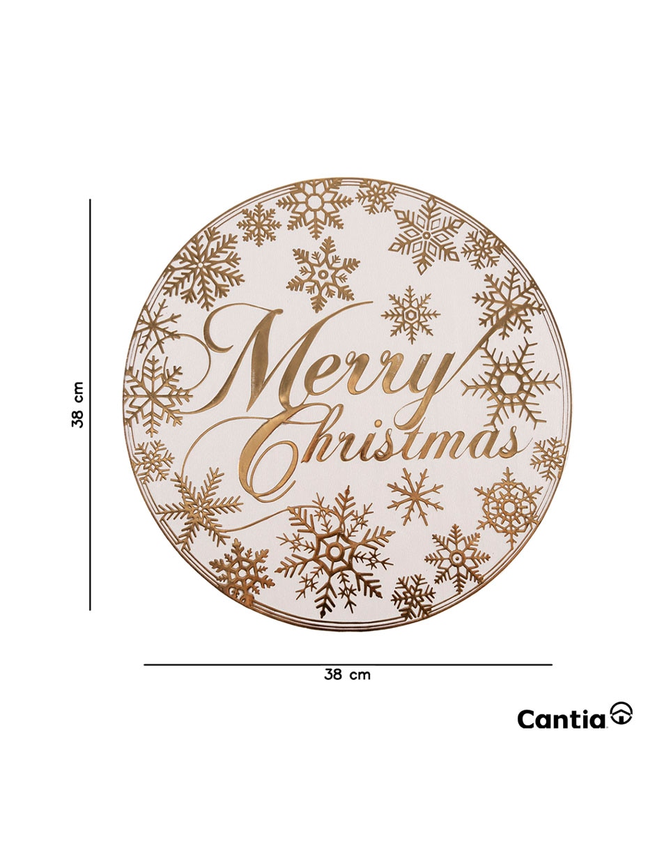Set mantel individual redondo merry christmas navidad 5