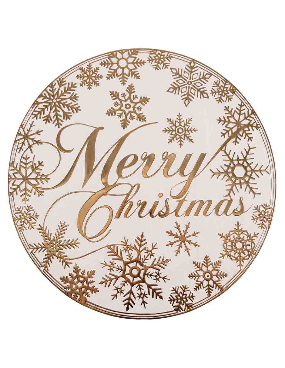 Set mantel individual redondo merry christmas navidad