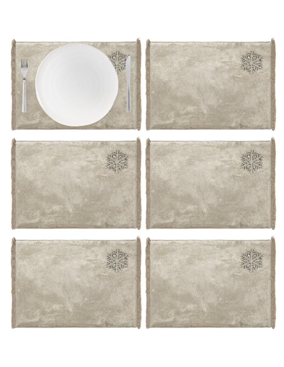 Set mantel individual rectangular snowflake