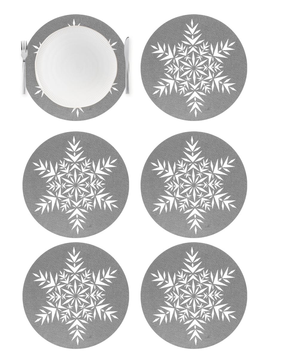 Set mantel individual redondo copo navideño