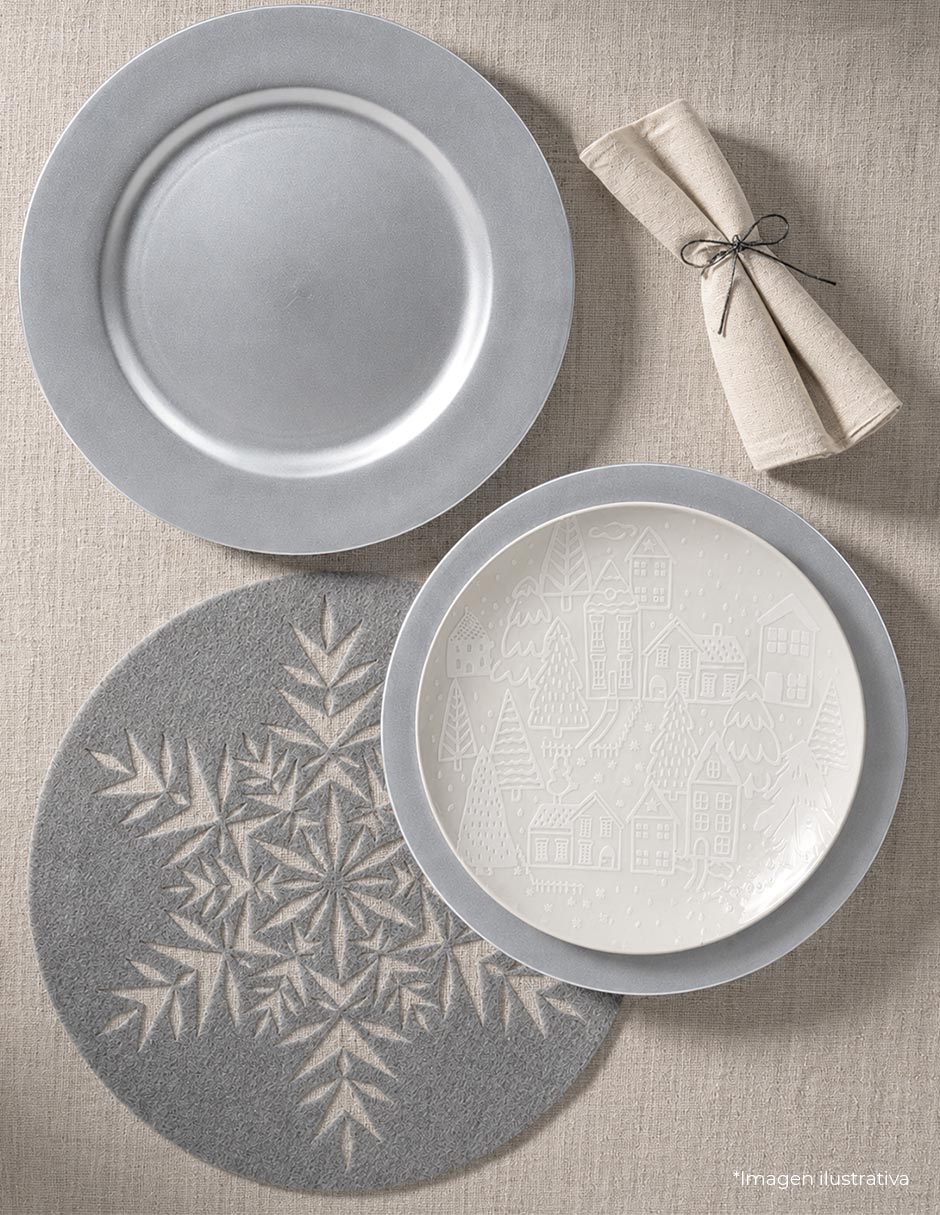Set mantel individual redondo copo navideño