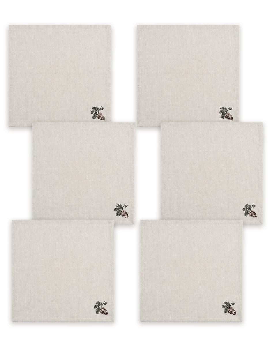 Set servilleta Pine de algodón 6 piezas