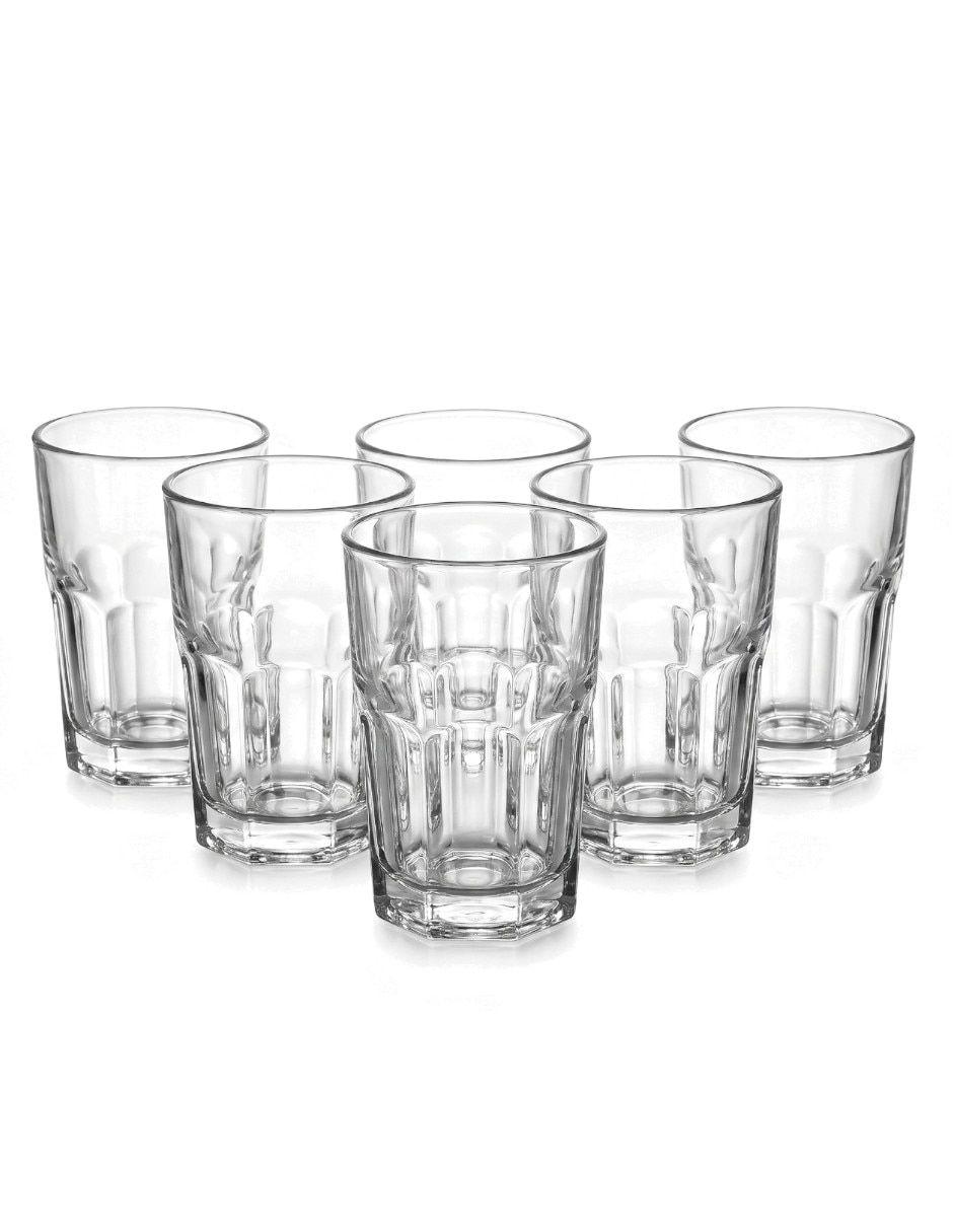 Vaso para agua de vidrio con 6 piezas